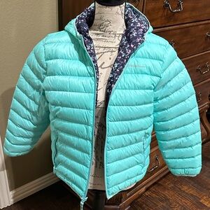 Eddie Bauer Kids' Aqua Puffer Jacket with Floral Lining
